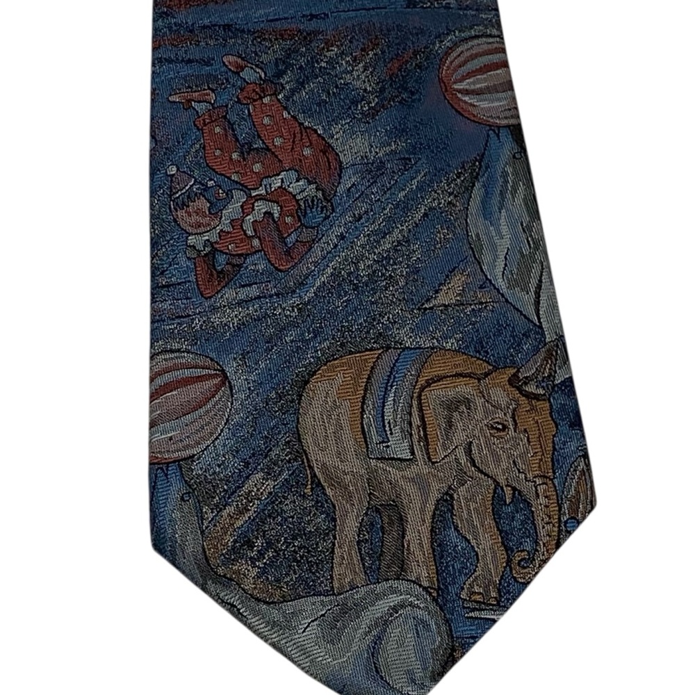 Oscar de la Renta Studio Vintage Circus Print Tie - Like New